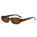 Klassische schmale rechteckige Sonnenbrille in Schildpattoptik mit braunen Gläsern für Streetwear. - C3 Schildpatt Rahmen Braun Gläser