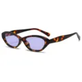 Retro narrow cat-eye sunglasses with tortoiseshell frame and purple lenses for women. - C8 Patterned Frame with Light Purple Lenses