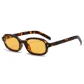 Vintage Y2K schmale quadratische Sonnenbrille mit Schildpatt-Gestell und gelben Gläsern. - Hellorange Linse / Schildpattrahmen