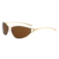 Gafas de sol retro con montura de metal y lentes marrones, gafas de moda elegantes. - Montura Dorada Lente Marrón