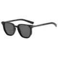 Modische schwarze Sonnenbrille für Damen und Herren, UV-Schutz Outdoor Fahr-Metallbrille. - Mattschwarzer Rahmen Gunmetal-Rand Graue Linse (C4)