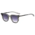 Modische quadratische Sonnenbrille fuer Damen und Herren UV Schutz Outdoor Brille - Transparent Grauer Rahmen Verlauf Grau Linse (C6)