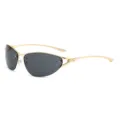 Gafas de sol de metal de estilo retro vintage montura estrecha gafas de sol de moda - Montura Dorada Negro Gris