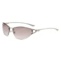 Gafas de sol envolventes de metal vintage para hombres y mujeres, protección solar de moda. - Montura Plateada Degradado Té Ligero