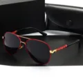 Herren Damen Piloten Polarisiert Sonnenbrille Rote Metallrahmen UV Schutz Sonnenbrille - Rot Gold Rahmen Schwarz Grau Gläser