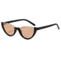 Modische Damen Cat Eye Sonnenbrille mit schwarzem Gestell und goldenen Metalldetails UV400. - C4 Schwarzer Rahmen Hellteegläser