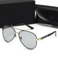 Piloten Sonnenbrille polarisiert schwarz gold Metall Doppelsteg UV Schutz Brille Damen Herren - Schwarz Goldener Rahmen Photochrome Linse