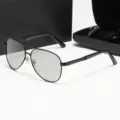 Herren Polarsierte Piloten Sonnenbrille Tag Nacht Dual-Use Fahren Sonnenbrille Schwarzer Metallrahmen - Schwarzer Rahmen schwarze photochrome Gläser
