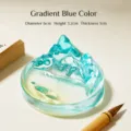 Gradient blaue Liuli Glas Tintenplatte Pinselablage fuer chinesische Kalligraphie Malerei - Qianli Qianshan Tintenteller / Verlauf Blau