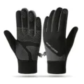 Winter sports thermal gloves for men and women, black anti-slip windproof cycling gloves - One Size / Black and Gray