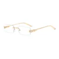 Gafas graduadas sin montura doradas de lujo con patillas de metal muy elegantes. - C4 Montura Dorada Lente Transparente