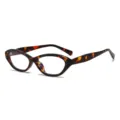Vintage tortoise shell cat eye glasses, narrow frame fashion optical eyewear frames. - C10 Patterned Frame Anti-Blue Light Lenses