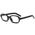 Retro schwarze ovale Sonnenbrille für Damen trendiger Y2K Streetstyle UV Schutz Brille - Anti-Blaulicht-Linse / Hellschwarz