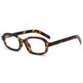 Retro Schildpatt schmale quadratische Brille, stilvolle Y2K Mode Brillen Variante. - Anti-Blaulicht-Linse / Schildpattrahmen