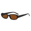 Klassische schwarze Retro-Sonnenbrille mit braunen Gläsern für Streetstyle und UV-Schutz. - C11 Glänzend Schwarz Rahmen Braun Gläser