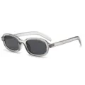 Y2K Vintage Schmale Rechteck Sonnenbrille Grau Transparent Rahmen UV400 Trend Brille - Ganz Grau / Hellgrauer Rahmen