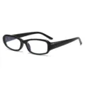 Schwarze Brillengestelle stilvolle klare Linsen Brille für den Alltag und Street Fashion. - C12 Glänzend Schwarz Rahmen Anti-Blaulicht Gläser