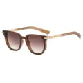 Schicke braune Sonnenbrille mit Farbverlauf und edlen Metallbügeln für Damen im Sommer - Tee Rahmen Verlauf Tee Linse (C8)