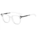 Stylische eckige Brille mit klarem Gestell und Metallbügeln für den perfekten Look. - Transparenter Rahmen Klare Linse (C13)