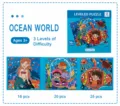 Kinder Puzzleset mit Meer Motiv, progressive Schwierigkeit zum fruehen Lernen. - Stufe 3 Ozean