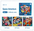 Kinder Magnet Puzzle Details zeigen 3-in-1 Weltraum Thema Set mit 20 25 30 Teilen. - Stufe 4 Weltraumreise