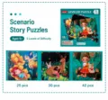 Children leveling puzzle detail view, 3-in-1 scene story puzzle toys with multiple pieces. - Level 5 Scene Stories