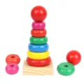 Holz Regenbogen Stapelturm Spielzeug für Kleinkinder Farbtheorie, Früherziehung Puzzle Set. - Regenbogen Stapelspielzeug