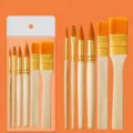 6-teiliges Pinselset mit Holzstiel, professionelle Nylon-Haar-Öl- und Aquarell-Malerpinsel. - Gelber Pelz