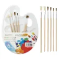 Set di 6 pennelli professionali per artisti e tavolozza in plastica per acquerello e acrilico. - ET-B17