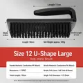 Industrielle antistatische U-förmige Bürste mit leitfähigem PP-Griff und PA-Borsten, 18 cm. - Nr. 12 U-Form Groß