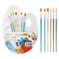 Set di pennelli e tavolozza per artisti, 6 pezzi forniture d'arte per pittura ad acqua. - ET-B13 / 6 colori fusto casuali