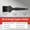 Industrielle antistatische Bürste mit schwarzem leitfähigen Griff zur Tastaturreinigung. - Nr. 18 Gerader Griff 6 Borsten