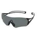 Occhiali da sole sportivi alla moda per ciclismo all'aperto, protezione solare per trekking. - montatura nera con lenti grigie