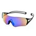 Occhiali da sole sportivi eleganti per ciclismo all'aperto con lenti riflettenti colorate - Montatura Nera Specchio Verde