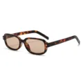Retro Schildpatt Quadratische Sonnenbrille Braune Gläser Trendige Streetwear Sonnenbrille - C11 Schildpatt Rahmen Tee-Linse