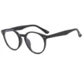Klassische schwarze Retro-Rundrahmen-Blaulichtfilter-Brille stilvolle Vintage-Optik-Brille - Mattes Schwarz Anti-Blaulicht