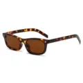 Klassische Retro-Sonnenbrille mit quadratischem Schildpatt-Gestell und braunen Gläsern für Damen. - C3 Schildpatt Rahmen Braun Gläser