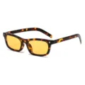 Modische quadratische Sonnenbrille mit Retro Schildpatt Rahmen und trendigen gelben Gläsern. - C4 Schildpatt Rahmen Hellorange Gläser