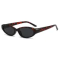 Retro ovale Sonnenbrille mit Schildpatt-Muster für Damen und Herren, UV-Schutz Vintage. - C6 Schildpatt Rahmen Graue Linsen