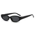 Schwarze Retro Oval Sonnenbrille für Damen und Herren stylische Vintage Brille UV400. - C1 Glänzender schwarzer Rahmen Graue Linse