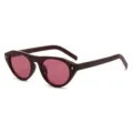 Stylische Mode-Sonnenbrille mit kräftigem dunklem rotem Gestell und pinken Gläsern für Sommer-Streetstyle. - Burgunder Rahmen Rote Gläser