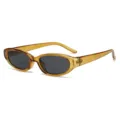 Retro ovale Sonnenbrille Damen Herren schicke Schildpatt Fassung UV Schutz Brille - C4 Transparenter Grüner Rahmen Graue Gläser
