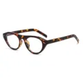Schildpatt flache Oberseite runde Brille Rahmen mit Nieten, modische Sonnenbrille. - C9 Schildpatt Rahmen Klare Gläser