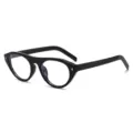 Schwarze Mode-Flachglas-Brille mit Metallnieten, vielseitige und stilvolle Alltagsbrille. - C10 Schwarzer Rahmen Transparente Gläser