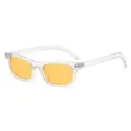 Retro transparente Sonnenbrille mit quadratischem Rahmen und gelben Gläsern Damen Mode. - C8 Transparenter Weißer Rahmen Orange Gläser