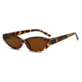 Vintage ovale Schildpatt Sonnenbrille mit braunen Gläsern, stylischer Retro Sonnenschutz. - C8 Schildpatt Rahmen Teefarbene Gläser