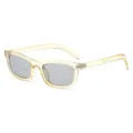 Klassische quadratische Sonnenbrille, transparenter gelber Rahmen mit grauen Gläsern chic. - C9 Hellgrüner Rahmen Hellgraue Gläser