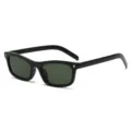 Klassische schwarze quadratische Sonnenbrille Damen Vintage kleine Rahmen Sonnenbrille. - C10 Schwarzer Rahmen G15 Gläser