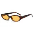 Retro ovale Schildpatt Sonnenbrille mit gelben Gläsern, stilvolle Vintage Brille für Mode. - C11 Schildpatt Rahmen Hellorange Gläser
