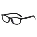 Klassische schwarze Kleinrahmen-Brille Retro Stil Vintage quadratische Brille Alltagsmode - C13 Glänzender Schwarzer Rahmen Anti-Blaulicht-Gläser
